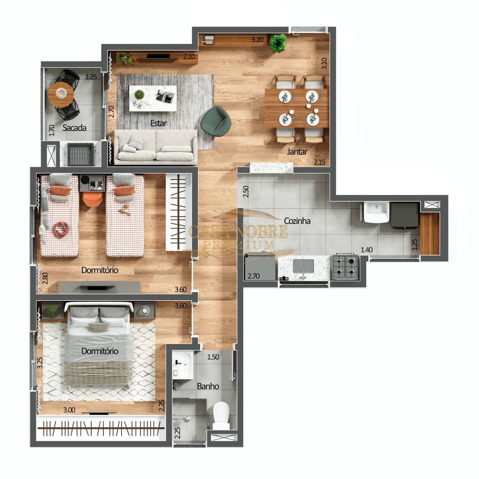Apartamento, 2 quartos, 62 m² - Foto 3