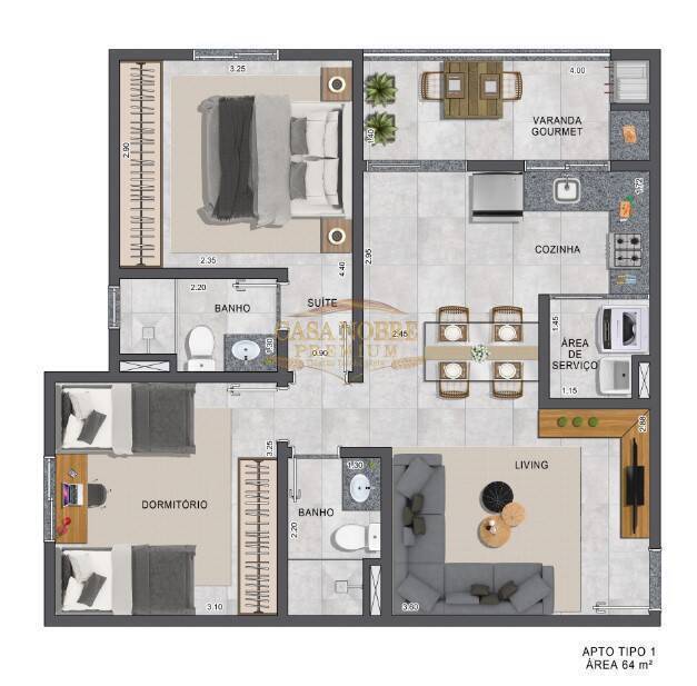 Apartamento, 2 quartos, 64 m² - Foto 4