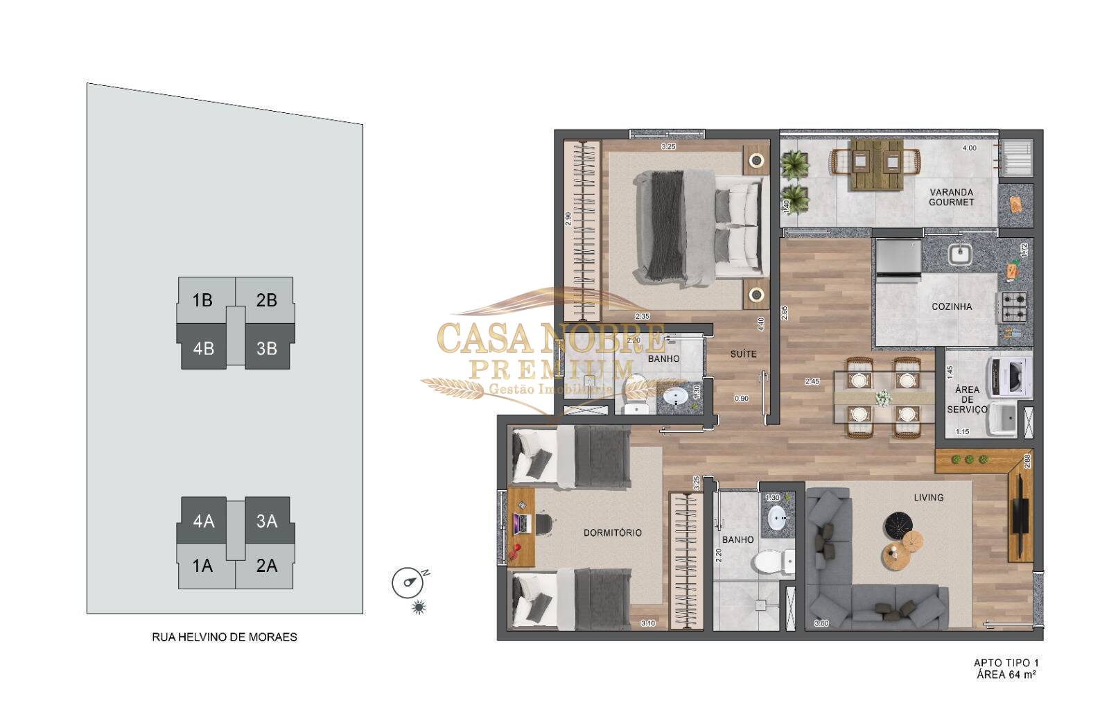 Apartamento, 2 quartos, 64 m² - Foto 2